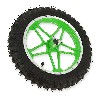 Roue arrière complète verte pocket bike Cross (10'', type 1 ), Pieces Dirt Nitro