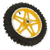 Roue avant complète jaune pocket bike Cross (10'', type 1 ), Pièces Pocket Cross