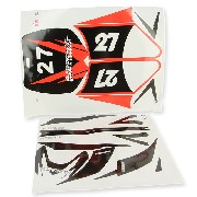 Kit Décoration Rouge Pocket Bike Cross