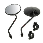 Lot de rétroviseurs noir + support pour Citycoco (Black edition Ø10)