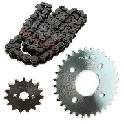 Kit transmission Chaine + couronne + pignon pour Skymax ST125-6-6A
