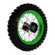Roue Arrière 12'' Verte pour Dirt Bike AGB29