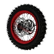 Roue Arrière Complète 12'' Rouge pour Dirt Bike AGB29
