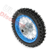Roue Arrière 12'' Bleue clair avec Crampons 12mm pour Dirt Bike AGB27