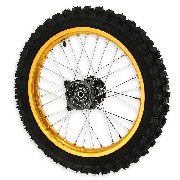 Roue Avant 14'' Or pour Dirt Bike AGB29