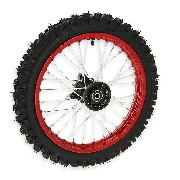 Roue Avant Complète 14'' Rouge pour Dirt Bike AGB29