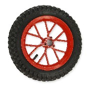 Roue arrière complète pocket bike Cross (8'' rouge)