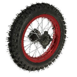 Roue Arrière 12'' Rouge pour Dirt Bike AGB29