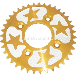 Couronne dirt bike 39 dents Coeur Aluminium (Or-Alu, type 1, 420)