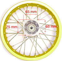 Jante Arrière 12'' Or pour Dirt Bike (Ø12mm, type 2) Bilder 2 Jante Arrière 12'' Or pour Dirt Bike (Ø12mm, type 2) Bilder 2