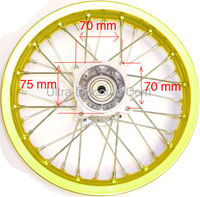 Jante Arrière 12'' Or pour Dirt Bike (Ø12mm, type 2) Bilder 1 Jante Arrière 12'' Or pour Dirt Bike (Ø12mm, type 2) Bilder 1
